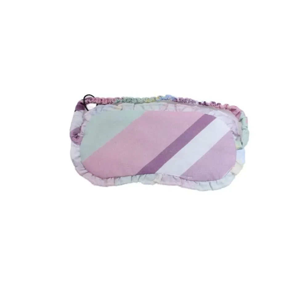 Olivia Rubin Womens Striped Ruffle Trim Elastic Band Eye Mask Multicolor Size OS